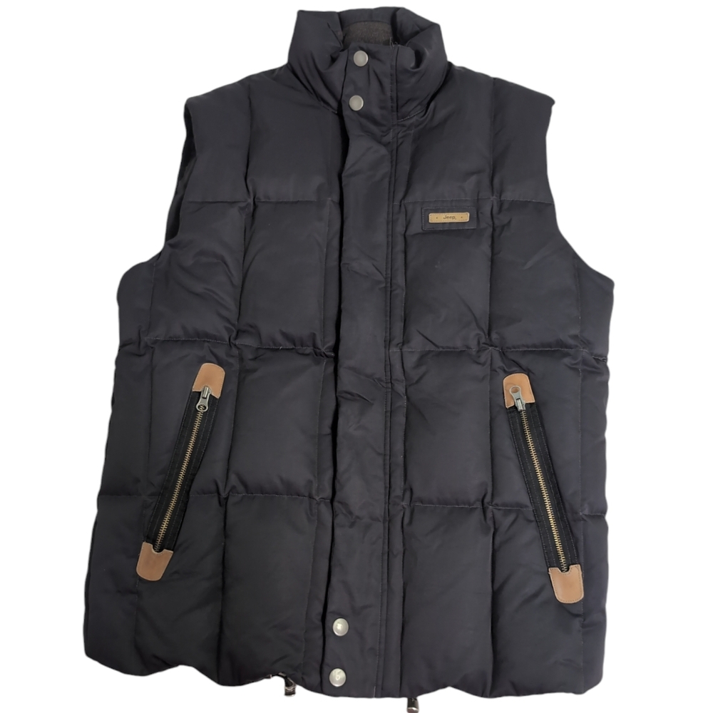 Jeep quilted puffer winter vest, trucker, men's medium